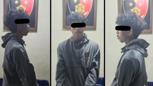 Teknisi wifi yang mencuri liontin berlian Rp 110 juta di Gianyar. (dok Polsek Sukawati)