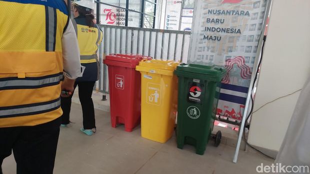 Tempat sampah di Rusun ASN di IKN