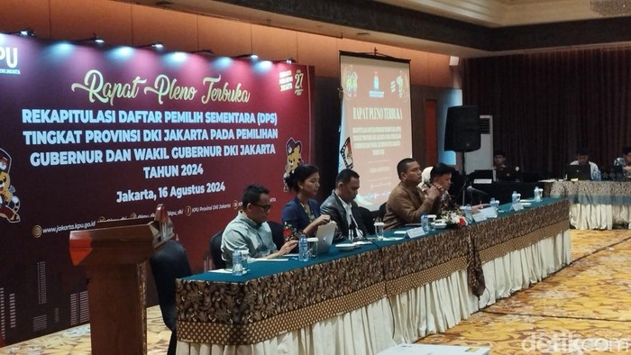KPU gelar rapat pleno rekapitulasi Daftar Pemilih Sementara (DPS) tingkat provinsi DKI Jakarta (Brigitta Belia/detikcom)
