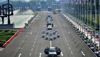 Formasi Paspampres dibuat sangat ketat untuk menjaga keamanan Presiden.  
