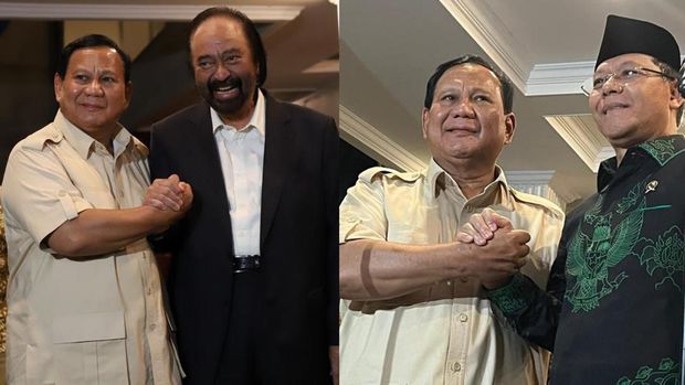 Momen 3 Parpol 'Rival' Nyatakan Dukung Prabowo-Gibran