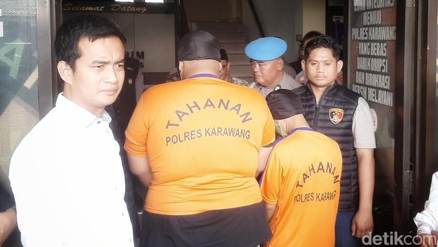 Pelaku pengeroyokan kiai dan Banser di Karawang.