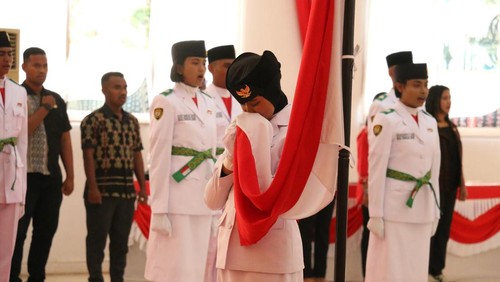 Pengukuhan anggota Paskibraka Provinsi NTT 2024 di Kupang.