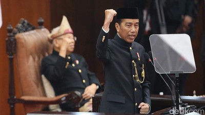 Potret Jokowi Pidato Kenegaraan Terakhir di Sidang Tahunan MPR