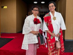 Adu Gaya Sri Mulyani & Retno Marsudi Pakai Baju Merah-Putih di Sidang MPR 2024