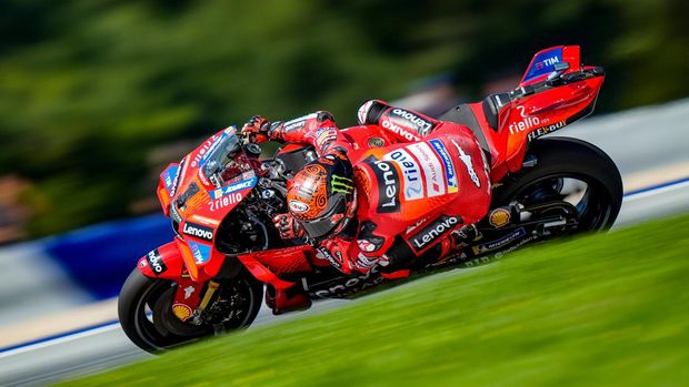SPIELBERG, AUSTRIA - AUGUST 16: Francesco Bagnaia of Italy and Ducati Lenovo Team during the MotoGp of Austria - Free Practice at Red Bull Ring on August 16, 2024 in Spielberg, Austria. (Photo by Josef Bollwein/SEPA.Media /Getty Images)