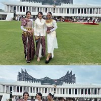 Sedangkan penyanyi jebolan Indonesian Idol lainnya, Olivia Pardede tampak mengenakan gaun panjang berwarna putih, dengan detail bustier dan paduan kain berwarna coklat. Foto: Instagram