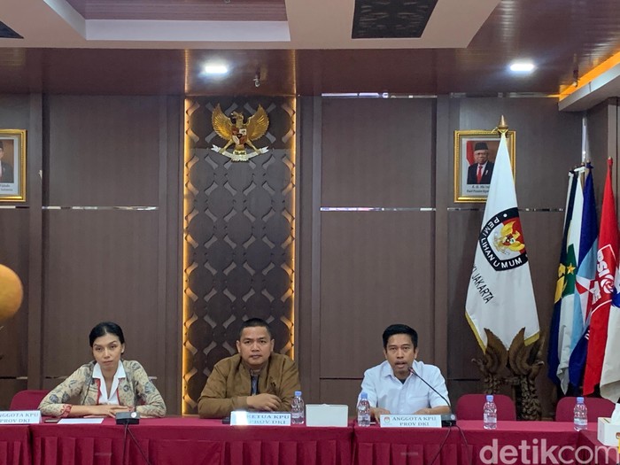KPU DKI menggelar jumpa pers, 17 Agustus 2024. (Mulia Budi/detikcom)