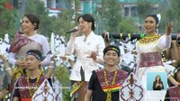 HUT Ke-79 di IKN turut dimeriahkan Olivia Pardede, Mawar Eva jognh dan Novia Bachmid. Ketiganya tampil kompak membawakan sejumlah lagu populer. Foto: Tangkapan Layar YouTube Sekretariat Presiden