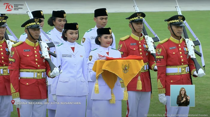 Paskibraka formasi inti Tim Nusantara Baru di IKN