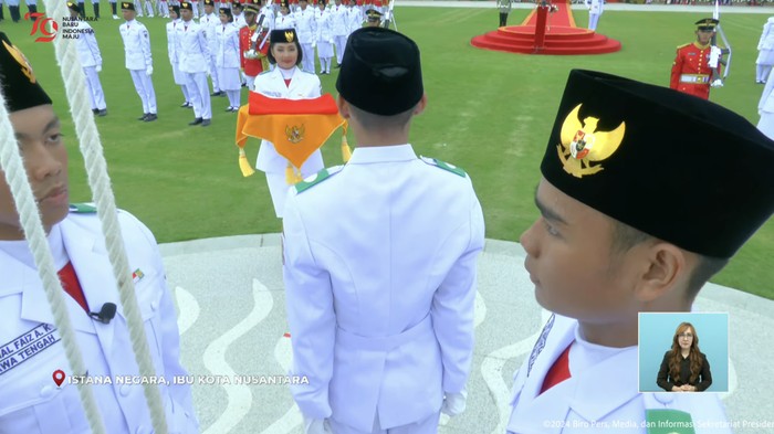 Paskibraka formasi inti Tim Nusantara Baru di IKN