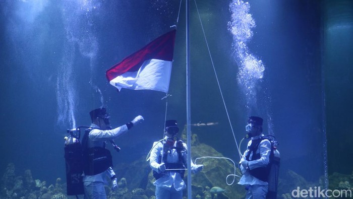 Peringatan HUT ke-79 RI di Akuarium Indonesia Kabupaten Pangandaran