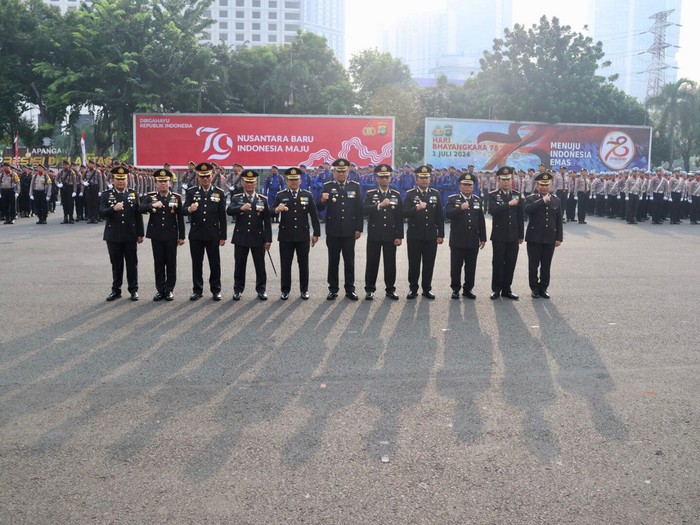 Polda Metro Jaya menggelar upacara peringatan HUT ke-79 RI. (Dok Polda Metro Jaya)
