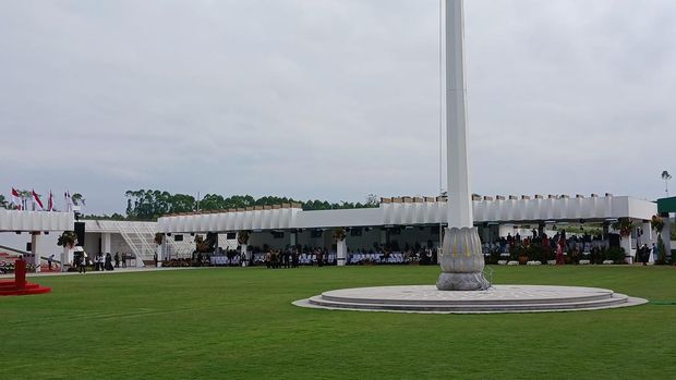 Suasana jelang upacara HUT ke-79 RI di Istana Negara IKN