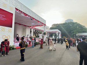 Suasana Istana Merdeka Jakarta Jelang Upacara HUT Ke-79 RI