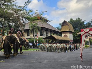 Iguana hingga Gajah Anteng Ikuti Pengibaran Merah Putih di Bali Safari