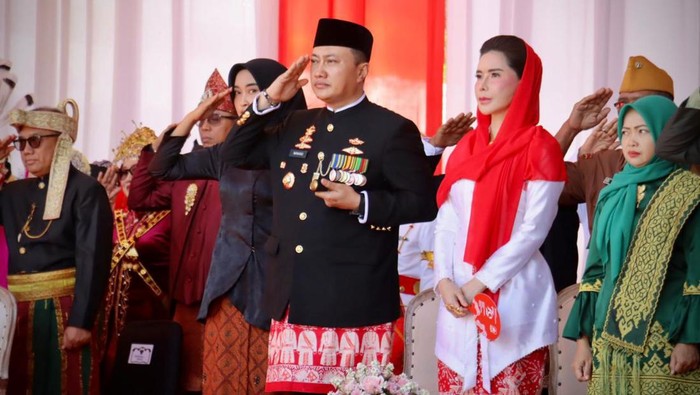 upacara detik-detik proklamasi, Kapolresta Banyuwangi suarakan Nusantara Baru Indonesia Maju