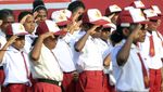 Siswa SD di Papua Menggelar Upacara HUT ke-79 RI