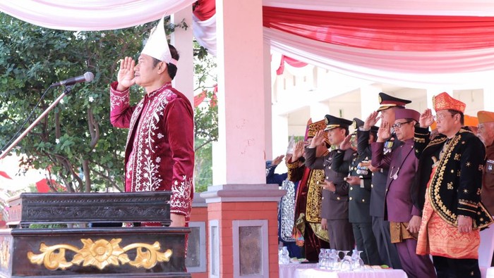Upacara kemerdekaan di Lamongan