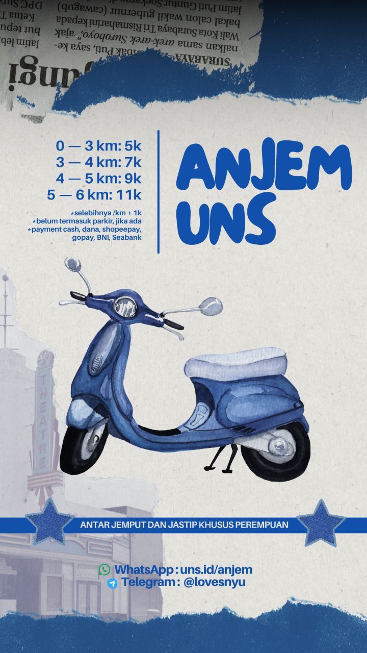 Poster jasa antar jemput yang merebak di kalangan mahasiswa UNS. Foto diunggah Minggu (18/8/2024).
