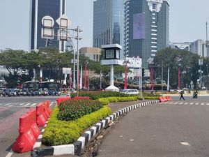 Aksi Bela Palestina Usai, Lalin di Kawasan Patung Kuda Kembali Dibuka