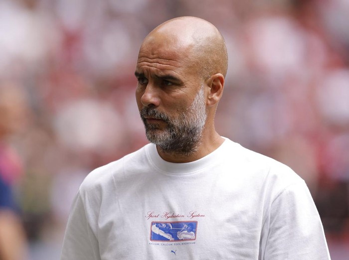 Soccer Football - Community Shield - Manchester United v Manchester City - Wembley Stadium, London, Britain - August 10, 2024 Manchester City manager Pep Guardiola before the match Action Images via Reuters/Andrew Couldridge