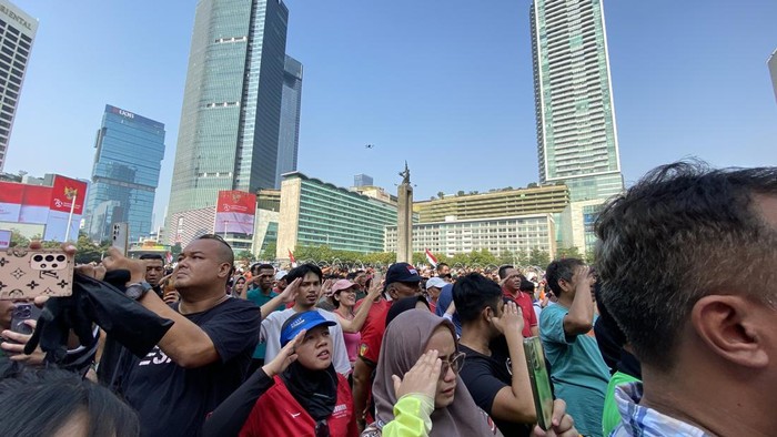 Upacara bendera di area CFD Bundaran HI (Devi/detikcom)