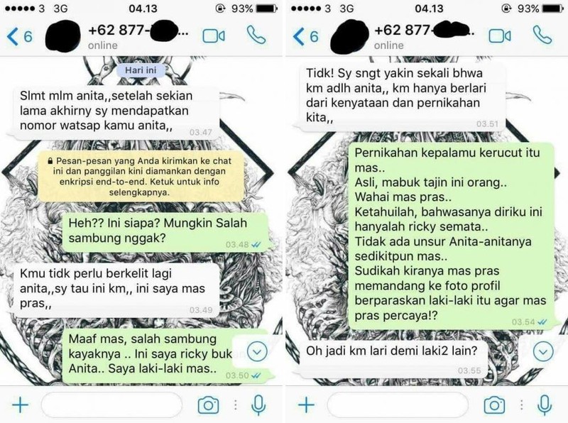Kalau mau kirim pesan, jangan lupa dicek lagi sebelum pencet tombol kirim. Nanti jadinya kayak begini.