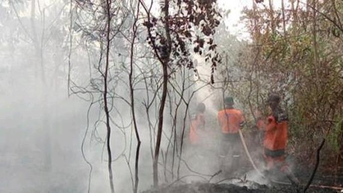 Karhutla di Desa Burai dilakukan pemadaman.