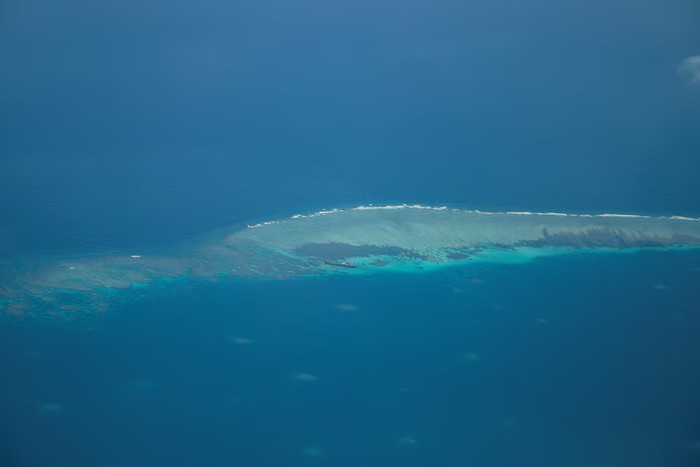 An aerial view shows the BRP Sierra Madre on the contested Second Thomas Shoal, locally known as Ayungin, in the South China Sea, March 9, 2023./File Photo Purchase Licensing Rights