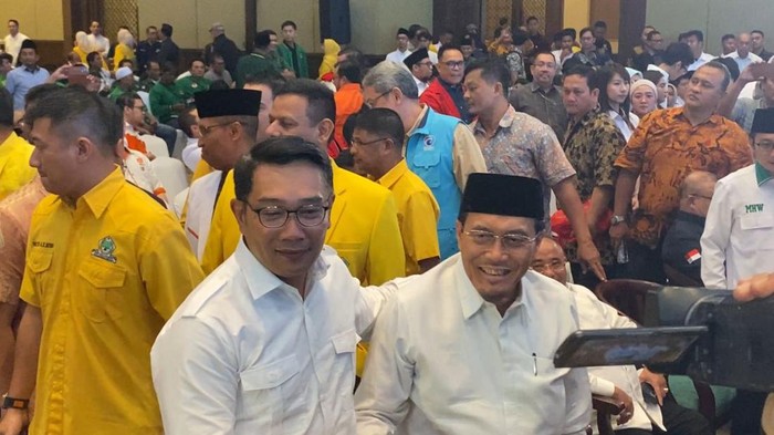Ridwan Kamil dan Suswono deklarasi di Hotel Sultan, Senin (19/8/2024)