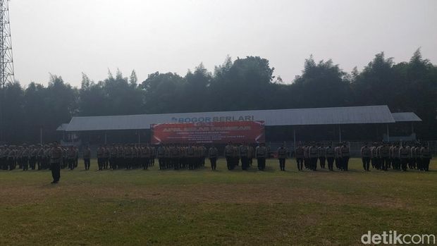 Apel operasi mantap praja lodaya 2024 di Kota Bogor. (M Sholihin/detikcom)