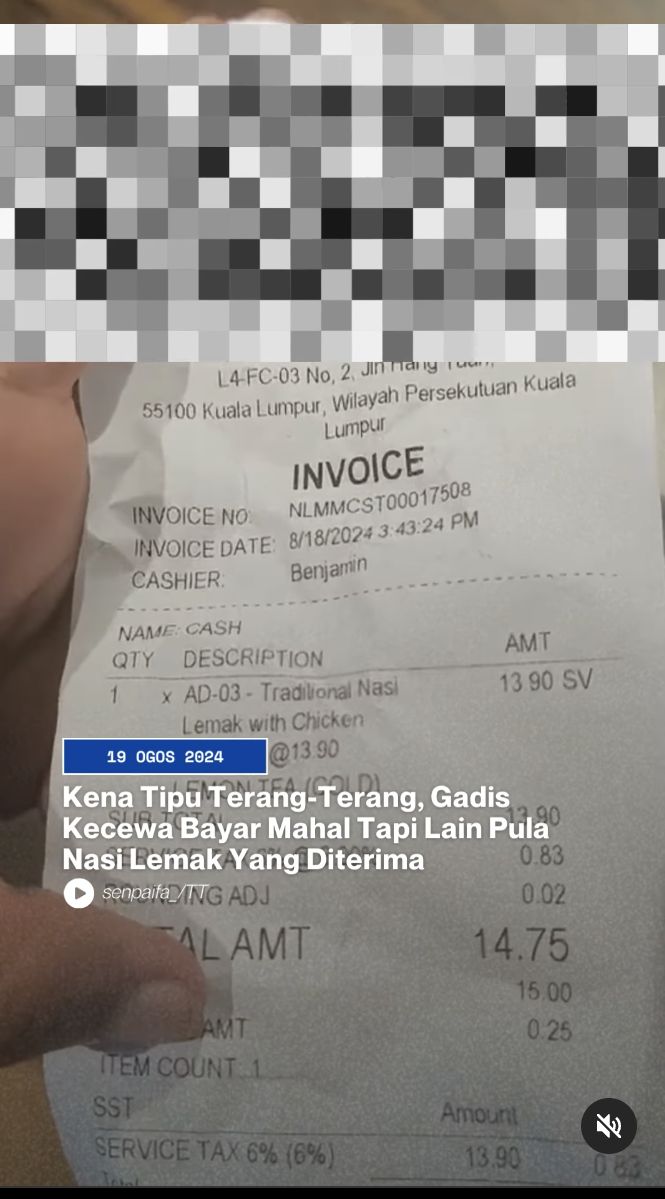 Duh! Wanita Ini Beli Nasi Lemak Rp 52 Ribu Tapi Lauknya Zonk