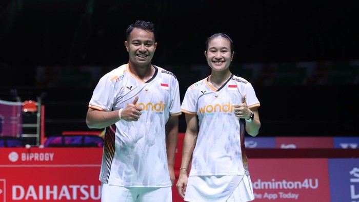 Rehan Naufal Kusharjanto/Lisa Ayu Kusumawati di Japan Open 2024.