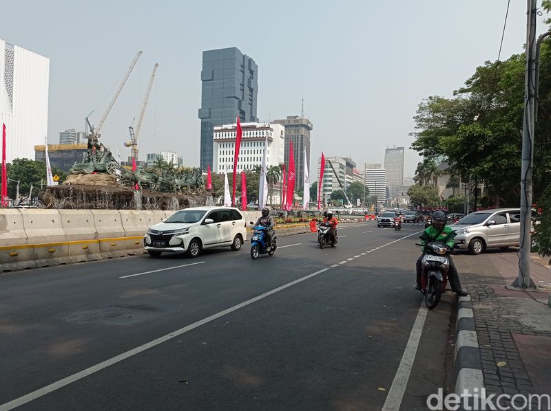 Jl Medan Merdeka Selatan, Jakpus, 20 Agustus 2024, pukul 14.00 WIB. (Taufiq Syarifudin/detikcom)