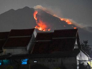 Penampakan Kebakaran Hutan di Gunung Merapi Ungup-ungup Banyuwangi