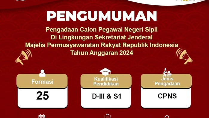 MPR buka 25 formasi CPNS.