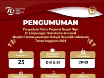 MPR Buka 25 Formasi CPNS 2024, Cek Jabatan dan Kualifikasi Pendidikannya di Sini