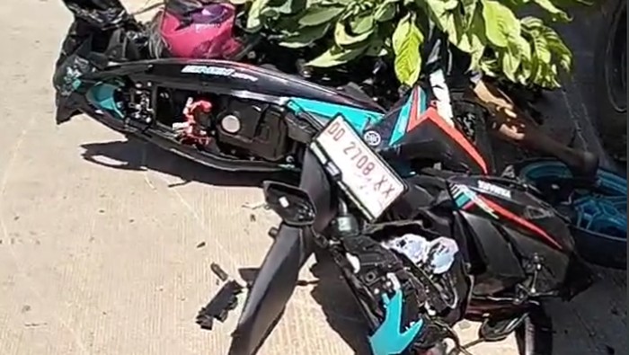 Pemotor pria tewas dalam kecelakaan dengan truk di Tallasa City Makassar.