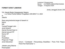 Contoh Surat Lamaran CPNS 2024 serta Link Download PDF dan Word