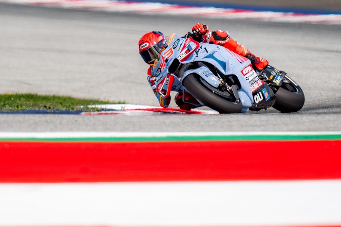 SPIELBERG, AUSTRIA - AUGUST 17: Marc Marquez of Spain and Gresini Racing MotoGP during the MotoGP Of Austria - Sprint - Qualifying at Red Bull Ring on August 17, 2024 in Spielberg, Austria. (Photo by Josef Bollwein/SEPA.Media /Getty Images)
