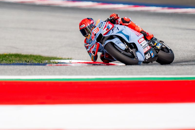 SPIELBERG, AUSTRIA - AUGUST 17: Marc Marquez of Spain and Gresini Racing MotoGP during the MotoGP Of Austria - Sprint - Qualifying at Red Bull Ring on August 17, 2024 in Spielberg, Austria. (Photo by Josef Bollwein/SEPA.Media /Getty Images)