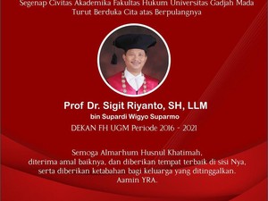 Kabar Duka, Guru Besar FH UGM Prof Sigit Riyanto Meninggal