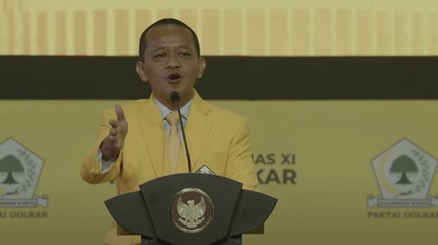 Ketua Umum DPP Partai Golkar, bahlil Lahadalia saat penutupan Munas XI Partai Golkar 2024 di Jakarta, Rabu (21/8/2024). (YouTube/Golkar Indonesia)