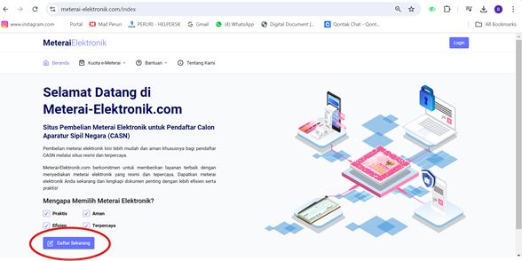 Link resmi pembelian e-Meterai CPNS 2024