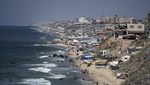 Penampakan Pantai di Gaza Dipenuhi Tenda Pengungsian
