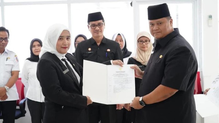 Sekretaris Daerah (Sekda) Banyuasin, Erwin Ibrahim melantik 16 pejabat fungsional di Dinas Kesehatan. Pelantikan dan pengambilan sumpah jabatan dilakukan di Aula Dinkes Banyuasin, Rabu (21/8/2024).