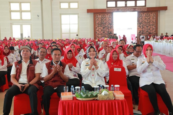 Bupati Klaten Sri Mulyani pada Lomba Kreasi Isi Piringku di Grha Bung Karno (GBK) Klaten, Kamis (22/8/2024).
