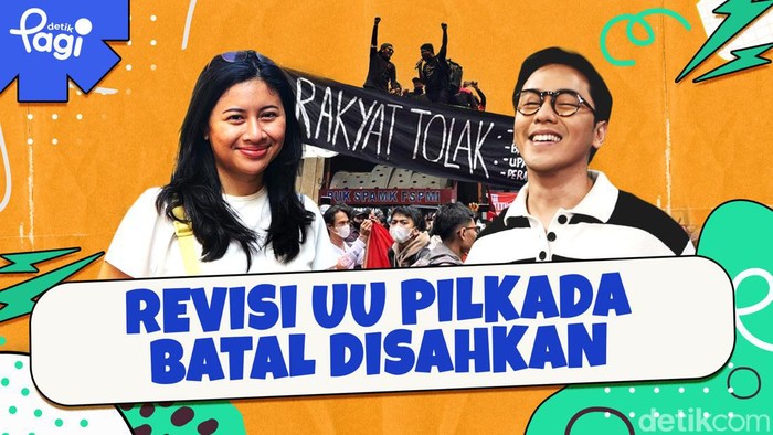 Detik Pagi edisi Jumat, 23 Agustus 2024 membahas Revisi UU Pilkada Batal Disahkan.