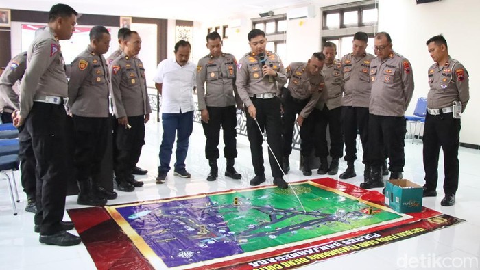 Tactical Floor Game (TFG) di Polres Banjarnegara untuk persiapan gelaran DCF, Kamis (22/8/2024).